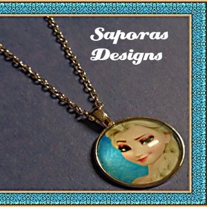 Disney Frozen Elsa Inspired Necklace Silver Tone
